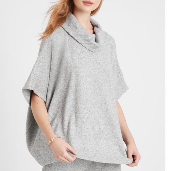 Banana Republic Cozy AF Cowl Neck Cotton Poncho woman’s M/L - Picture 1 of 10